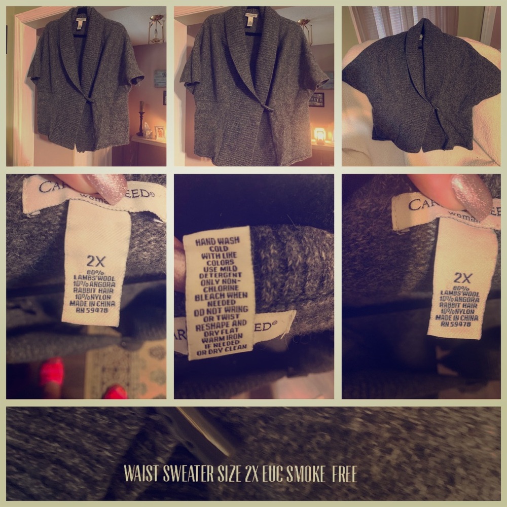 Waist length Sweater with Button closure 2x